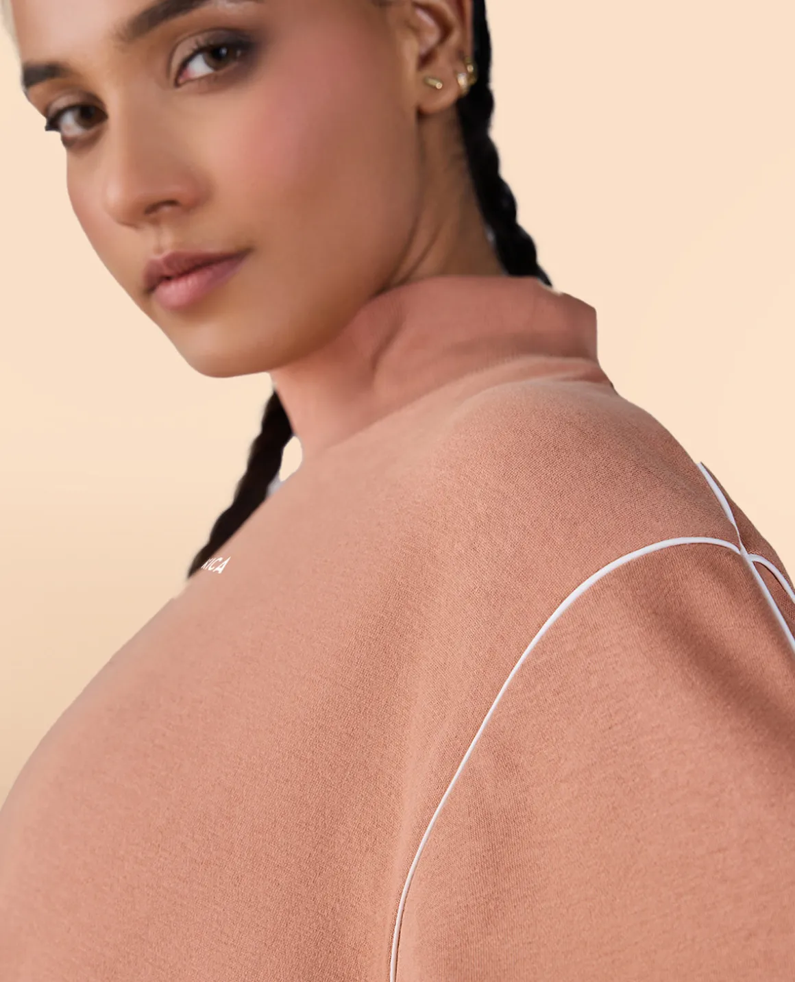 Fleece Oversized Sweatshirt Brown