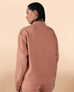 Fleece Oversized Sweatshirt Brown