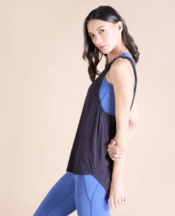 Flowy Cotton Tank Top Black