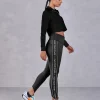 Full Sleeve Running Top & High Waisted Leggings In Second Skin Fabric Black