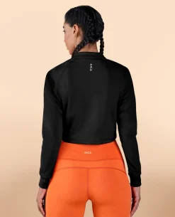 Full Sleeves Running Top in Second SKN Fabric Black