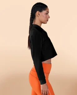 Full Sleeves Running Top in Second SKN Fabric Black