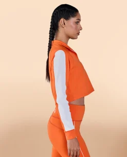 Full Sleeves Running Top in Second SKN Fabric Orange