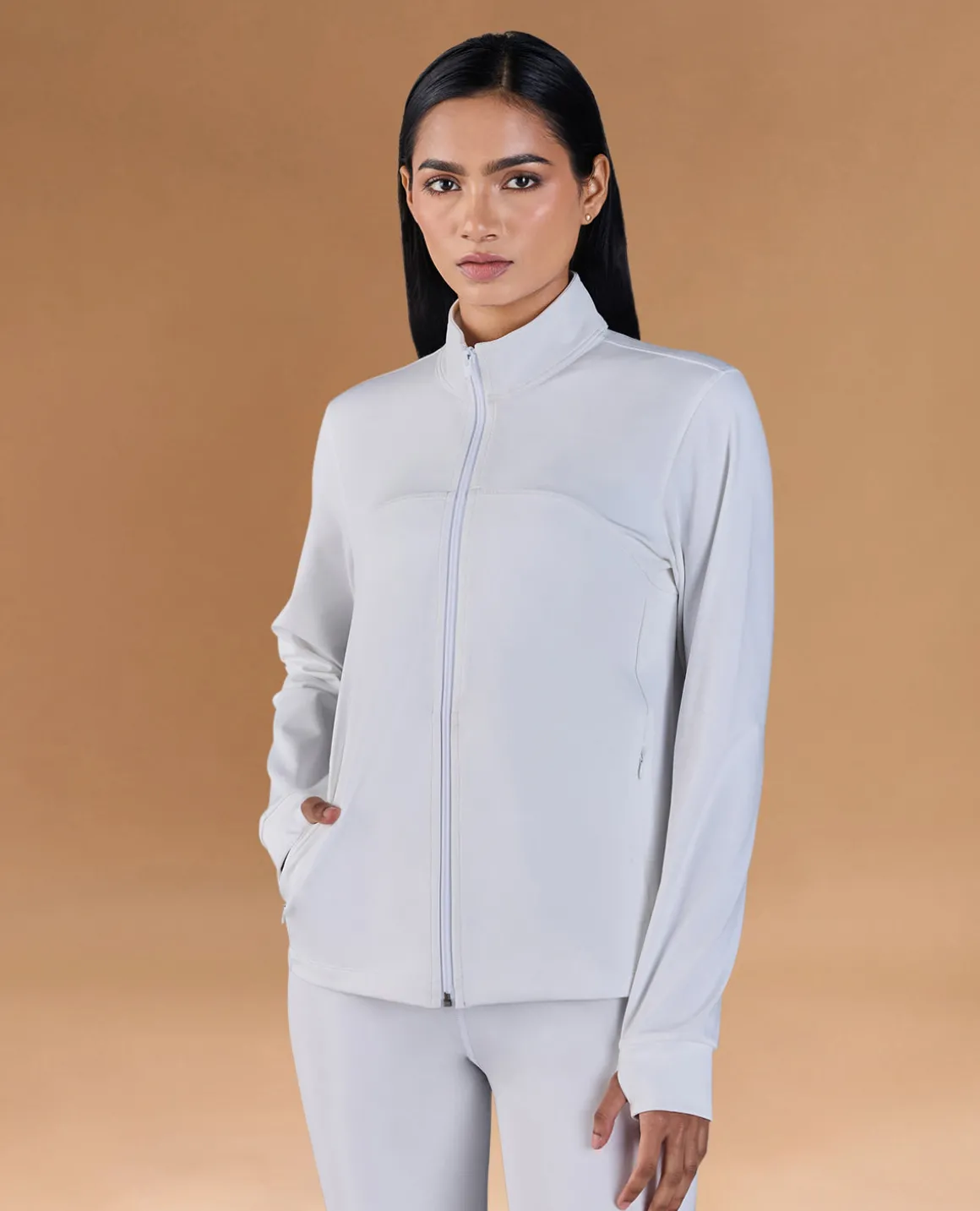 Gym Training Jacket in Second SKN Fabric White