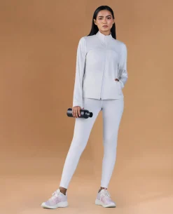 Gym Training Jacket in Second SKN Fabric White
