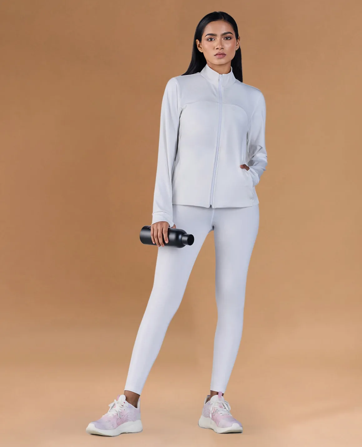 Gym Training Jacket in Second SKN Fabric White