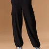High Waist Cargo Pants In Max Dry Fabric Black
