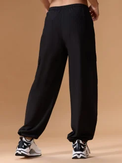 High Waist Cargo Pants In Max Dry Fabric Black