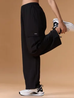 High Waist Cargo Pants In Max Dry Fabric Black