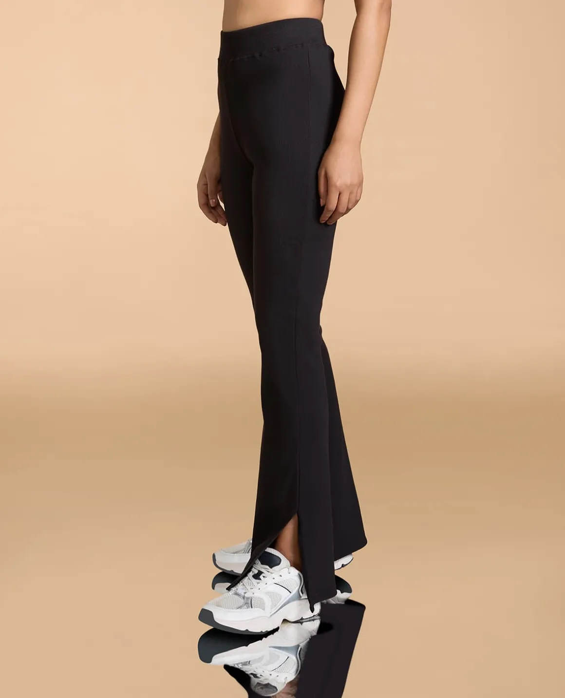High Waist Ribbed Flared Pants