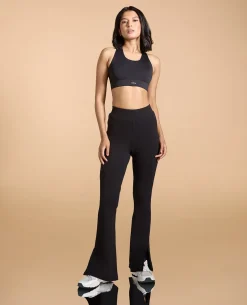 High Waist Ribbed Flared Pants