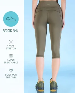 High Waisted 3/4 Leggings in Second SKN Fabric