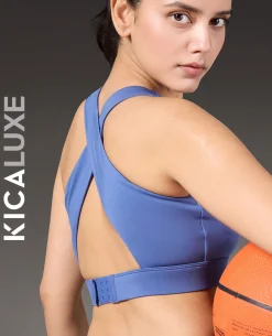 Luxe Crostini Full Coverage And High-Impact Sports Bra Blue