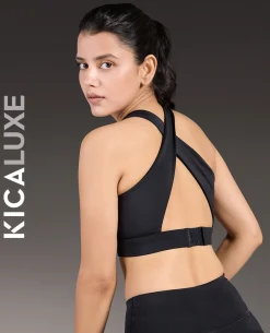 Luxe Crostini Full Coverage And High-Impact Sports Bra Black