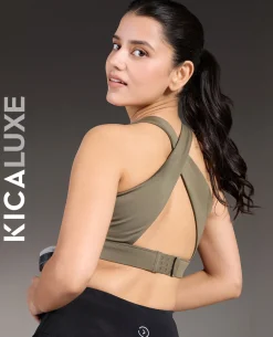 Luxe Crostini Full Coverage And High-Impact Sports Bra Olive