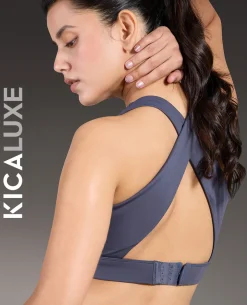 Luxe Crostini Full Coverage And High-Impact Sports Bra Grey