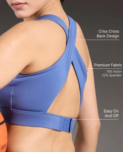 Luxe Crostini Full Coverage And High-Impact Sports Bra Blue