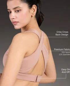 Luxe Crostini Full Coverage And High-Impact Sports Bra Nude