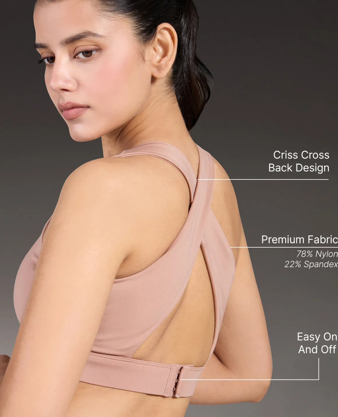 Luxe Crostini Full Coverage And High-Impact Sports Bra Nude