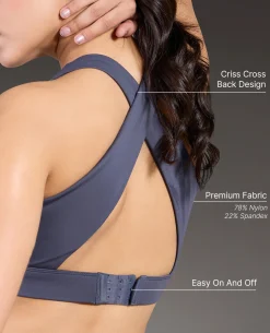 Luxe Crostini Full Coverage And High-Impact Sports Bra Grey