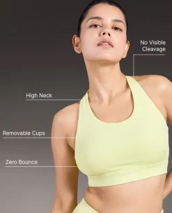 Luxe Crostini Full Coverage And High-Impact Sports Bra Neon