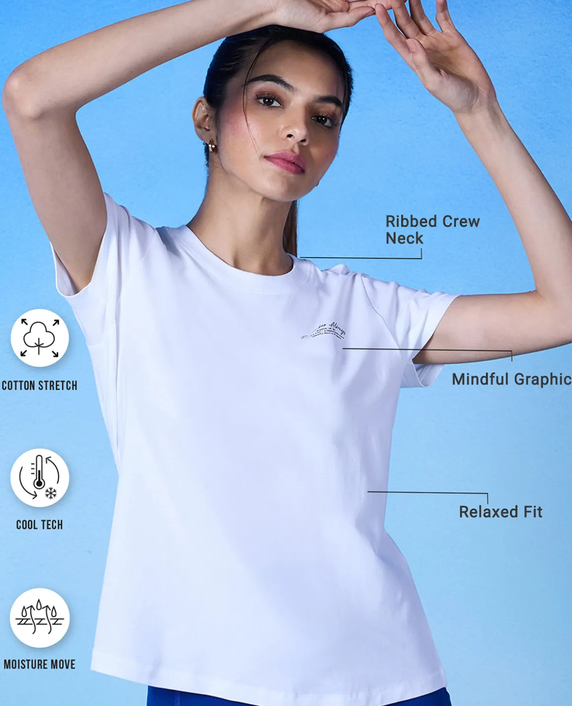 Nykd all Day 2 Degree Cool Tee - NYK293 - Bright White