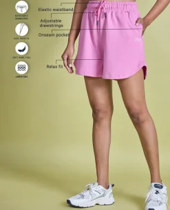 Nykd All Day Knit Terry Shorts - NYLE503 - Fuschia pink