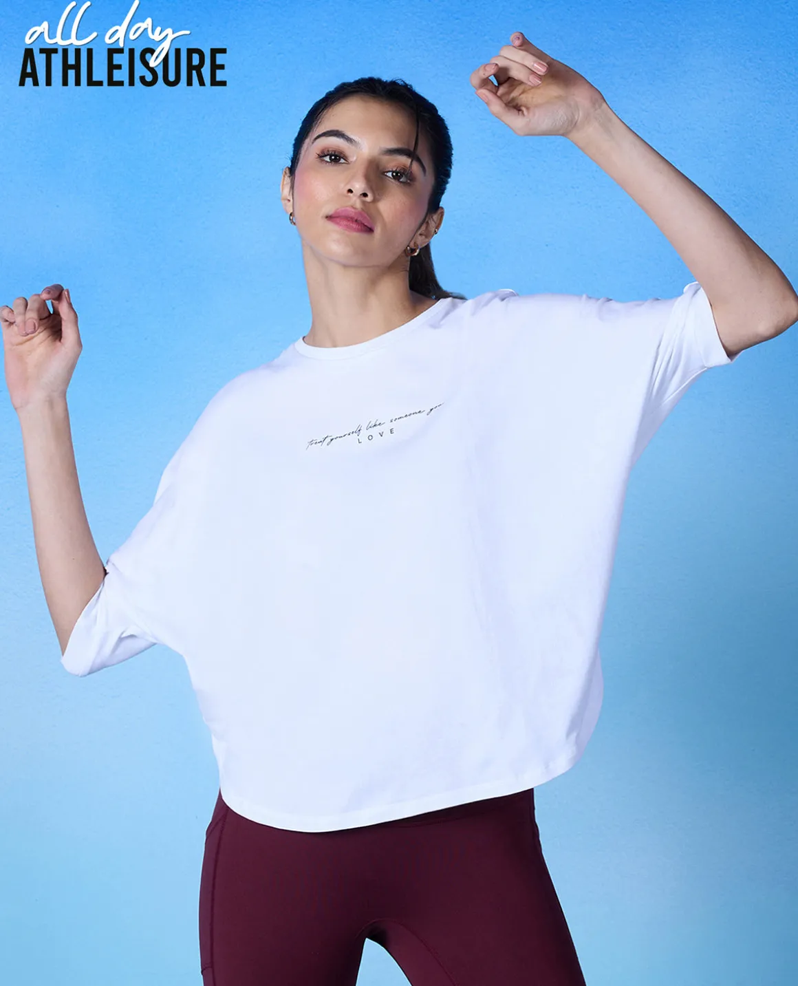 Nykd All Day Cotton Dolman Tee - NYLE278 - Bright white