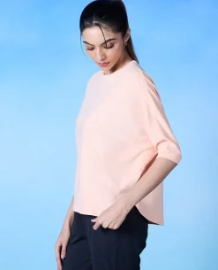 Nykd All Day Cotton Dolman Tee - NYLE278 - Peach parfait