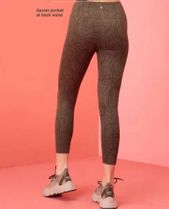 Nykd All Day High rise Trendsetter Printed Legging- NYK121-Doodle Olive Print