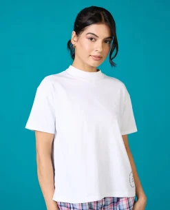 Nykd All Day Iconic Cotton Boxy Tee - NYLE276 - Bright white