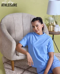 Nykd All Day Iconic Cotton Boxy Tee - NYLE276 - Hydrangea