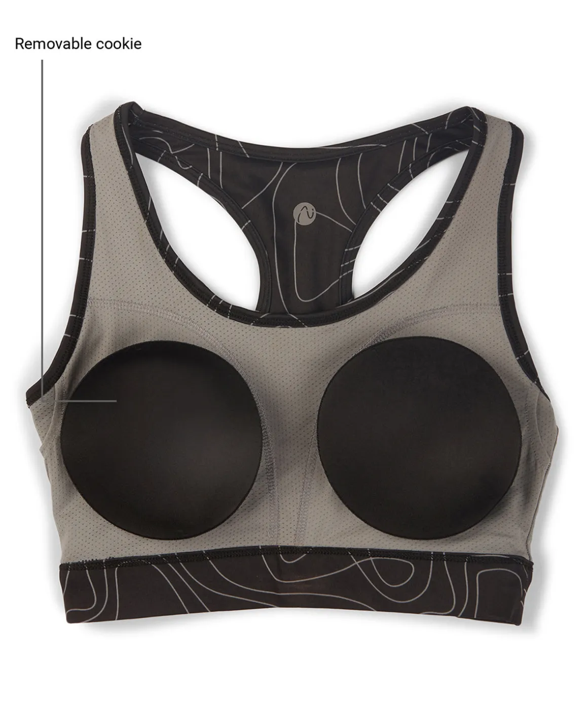 Nykd All Day On-Trend Sports Bra With Keyhole Back - NYK082 - Doodle Black Print