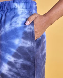 Nykd All Day Printed Terry Shorts - NYAT287 -Navy tie dye
