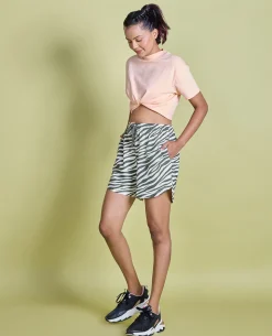 Nykd All Day Printed Terry Shorts - NYAT287 - Zebra green print