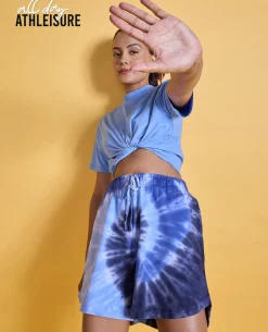 Nykd All Day Printed Terry Shorts - NYAT287 -Navy tie dye