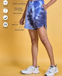 Nykd All Day Printed Terry Shorts - NYAT287 -Navy tie dye