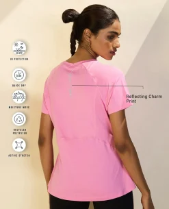 Nykd All Day Sun Protect Tee - NYK296 - Fuchsia Pink melange