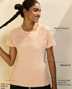 Nykd All Day Sun Protect Tee - NYK296 - Peach parfait melange