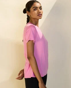Nykd All Day Sun Protect Tee - NYK296 - Fuchsia Pink melange