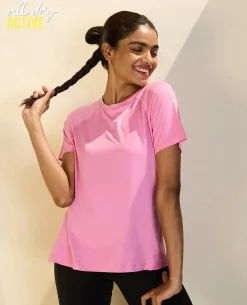 Nykd All Day Sun Protect Tee - NYK296 - Fuchsia Pink melange