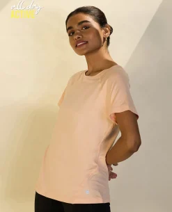 Nykd All Day Sun Protect Tee - NYK296 - Peach parfait melange