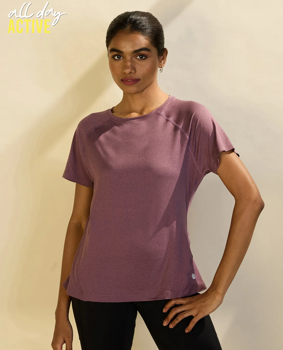 Nykd All Day Sun Protect Tee - NYK296 - Arctic dusk melange