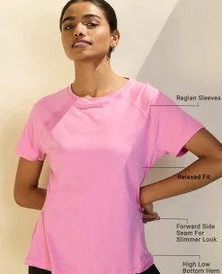 Nykd All Day Sun Protect Tee - NYK296 - Fuchsia Pink melange