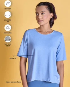 Nykd All Day Textured Cutout Back Knot Overlay - NYAT267- Blue melange