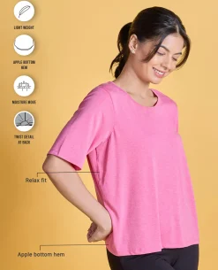 Nykd All Day Textured Cutout Back Knot Overlay - NYAT267-Pink melange