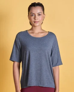 Nykd All Day Textured Cutout Back Knot Overlay - NYAT267- Black melange