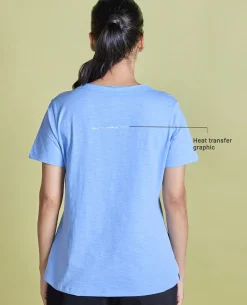 Nykd All Day V Neck Slub Cotton tee - NYLE512 - Hydrangea
