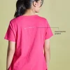 Nykd All Day V Neck Slub Cotton tee - NYLE512 - Raspberry sorbet