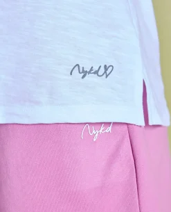 Nykd All Day V Neck Slub Cotton tee - NYLE512 - Bright White